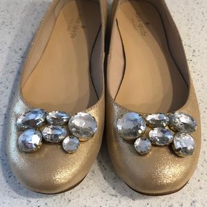 Kate Spade gorgeous metallic gold flats never worn